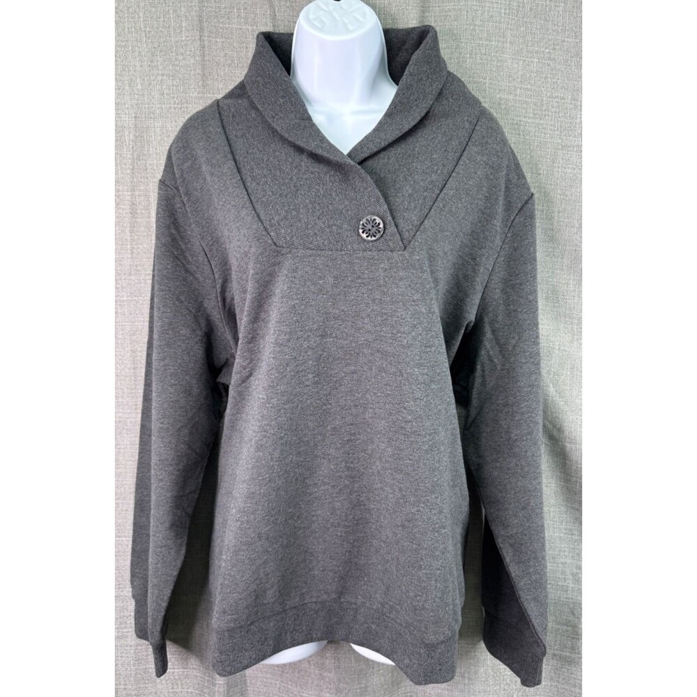 Draper's & Damon's Long Sleeve Shawl Neck Knit Sweater Women's Size 2X Gray NWOT